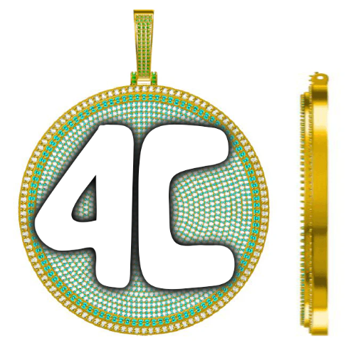 CUSTOM LETTER NECKLACE 3D BIG DISC