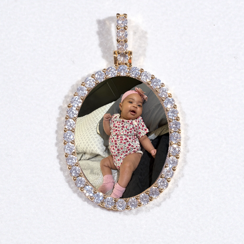 3D Oval Custom Picture Pendant