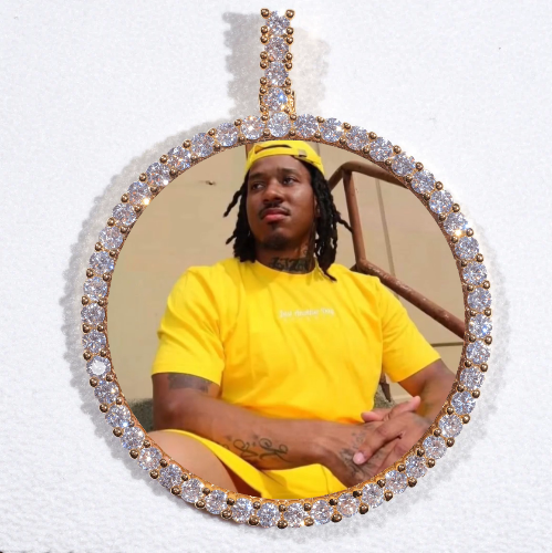 LARGE 3D CIRCLE CUSTOM PICTURE PENDANT