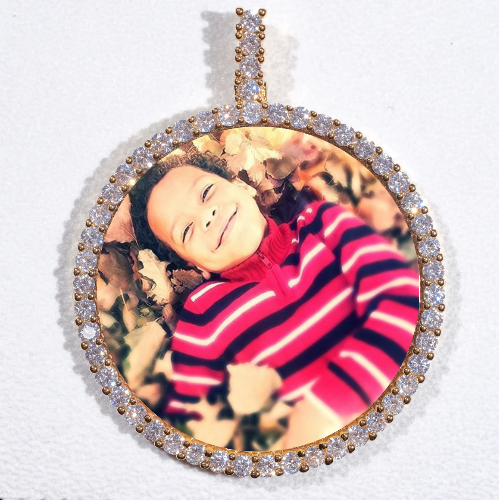 LARGE 3D CIRCLE CUSTOM PICTURE PENDANT