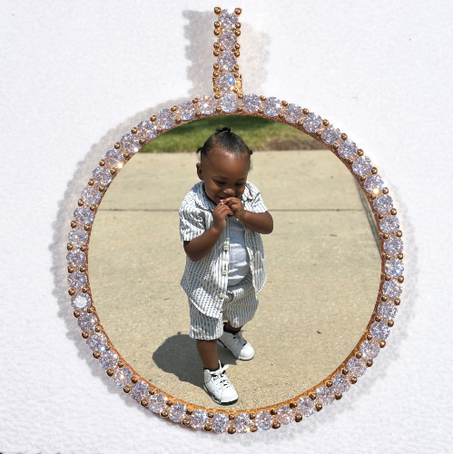 LARGE 3D CIRCLE CUSTOM PICTURE PENDANT