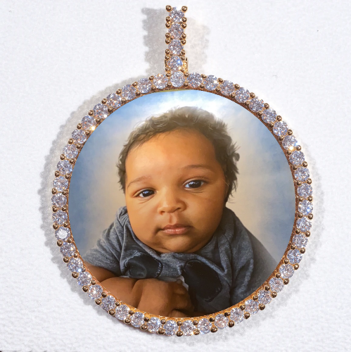LARGE 3D CIRCLE CUSTOM PICTURE PENDANT