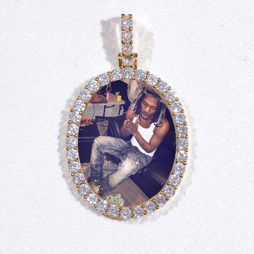 3D Oval Custom Picture Pendant