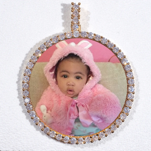 LARGE 3D CIRCLE CUSTOM PICTURE PENDANT