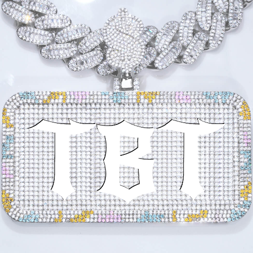 CUSTOM LETTER NECKLACE 3D COLORFUL SQUARE