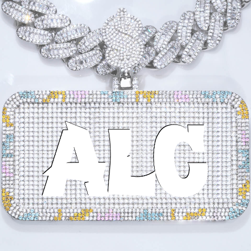 CUSTOM LETTER NECKLACE 3D COLORFUL SQUARE