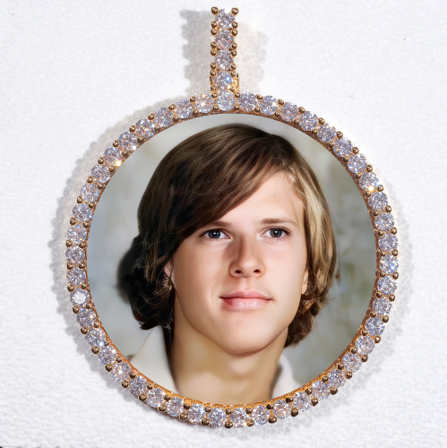 LARGE 3D CIRCLE CUSTOM PICTURE PENDANT