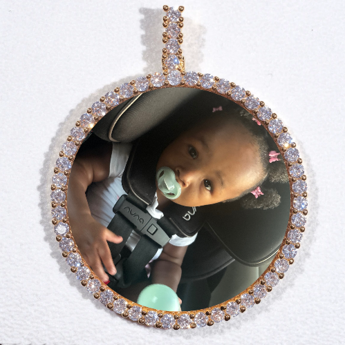 LARGE 3D CIRCLE CUSTOM PICTURE PENDANT