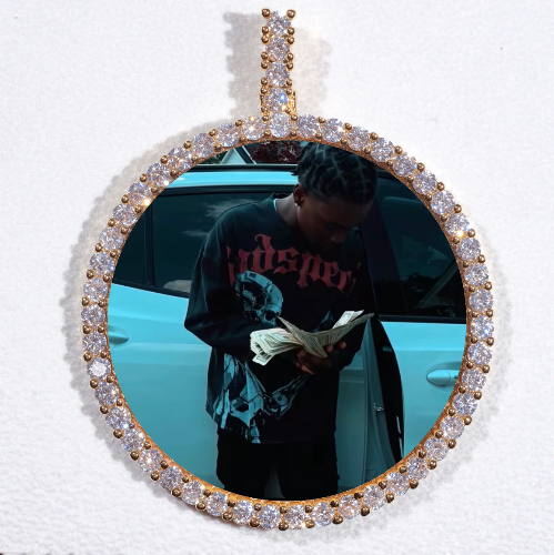 LARGE 3D CIRCLE CUSTOM PICTURE PENDANT
