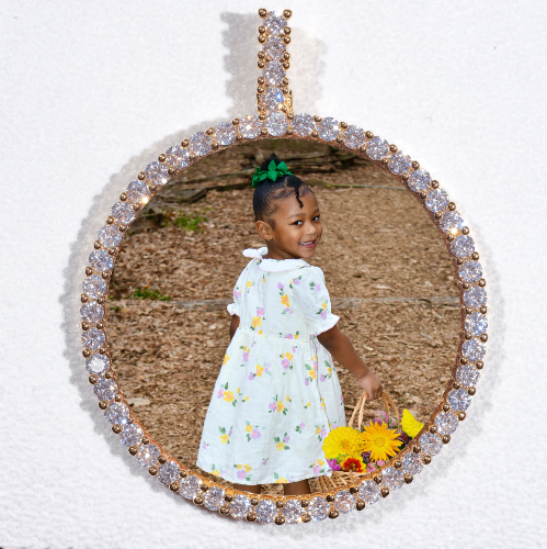LARGE 3D CIRCLE CUSTOM PICTURE PENDANT