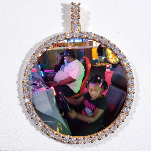 LARGE 3D CIRCLE CUSTOM PICTURE PENDANT