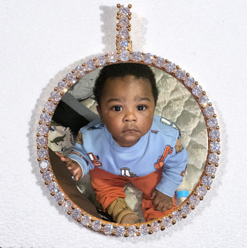 LARGE 3D CIRCLE CUSTOM PICTURE PENDANT