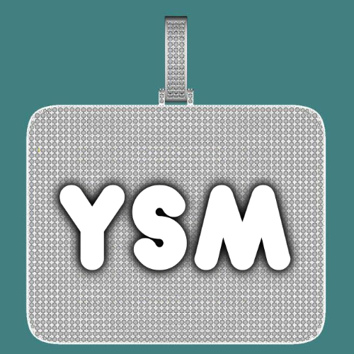 CUSTOM LETTER NECKLACE 3D BIG SQUARE