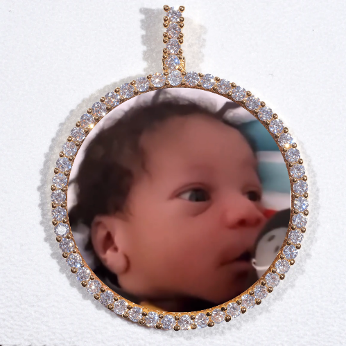LARGE 3D CIRCLE CUSTOM PICTURE PENDANT
