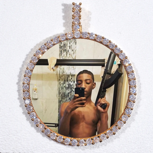 LARGE 3D CIRCLE CUSTOM PICTURE PENDANT