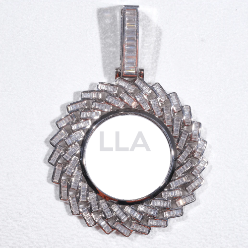 Large 3D Baguette Custom Picture Pendant