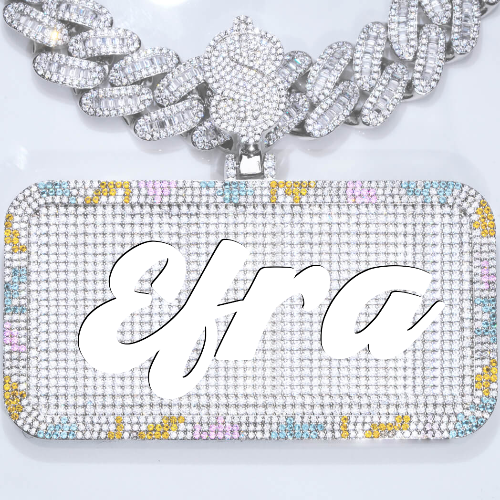 CUSTOM LETTER NECKLACE 3D COLORFUL SQUARE