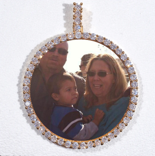LARGE 3D CIRCLE CUSTOM PICTURE PENDANT