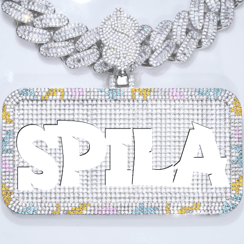 CUSTOM LETTER NECKLACE 3D COLORFUL SQUARE
