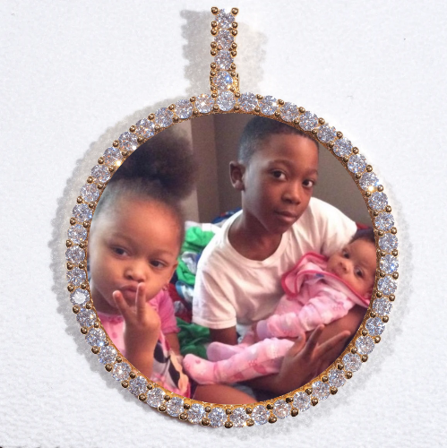 LARGE 3D CIRCLE CUSTOM PICTURE PENDANT