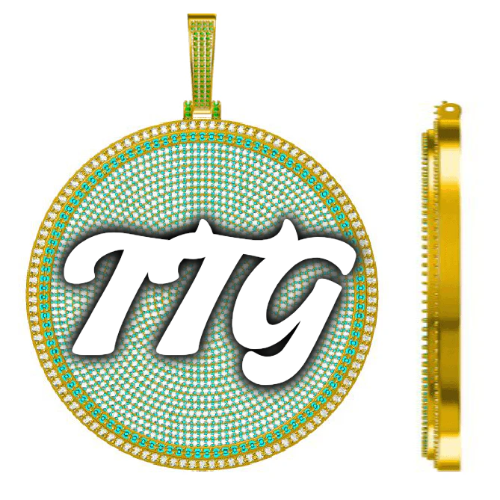 CUSTOM LETTER NECKLACE 3D BIG DISC