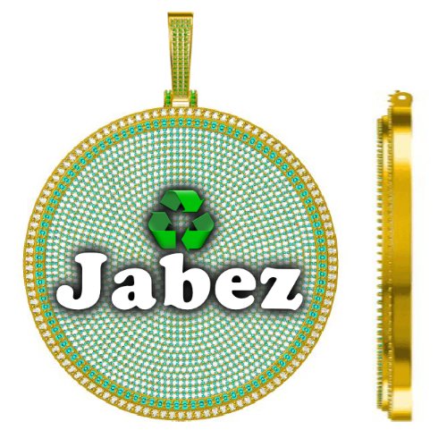 CUSTOM LETTER NECKLACE 3D BIG DISC