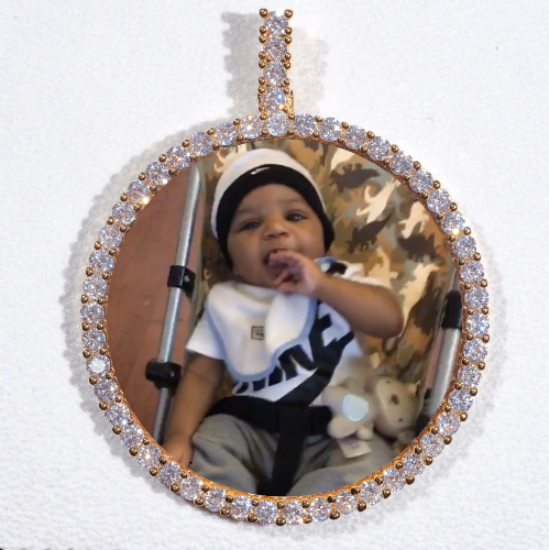 LARGE 3D CIRCLE CUSTOM PICTURE PENDANT