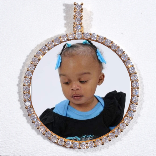 LARGE 3D CIRCLE CUSTOM PICTURE PENDANT