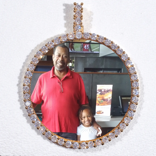 LARGE 3D CIRCLE CUSTOM PICTURE PENDANT