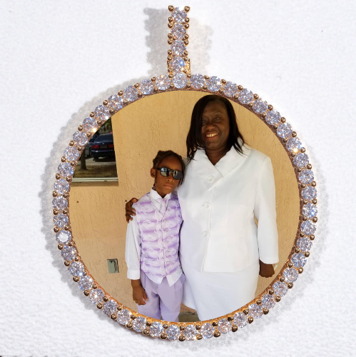 LARGE 3D CIRCLE CUSTOM PICTURE PENDANT