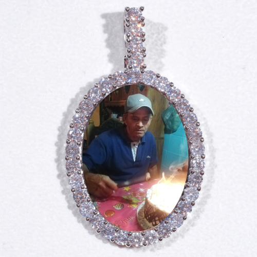 Large 3D Oval Custom Picture Pendant