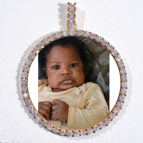 LARGE 3D CIRCLE CUSTOM PICTURE PENDANT