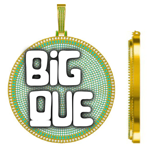 CUSTOM LETTER NECKLACE 3D BIG DISC