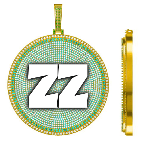 CUSTOM LETTER NECKLACE 3D BIG DISC