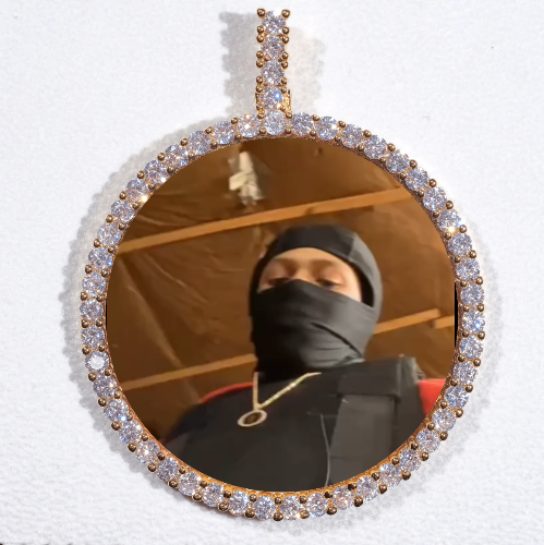 LARGE 3D CIRCLE CUSTOM PICTURE PENDANT