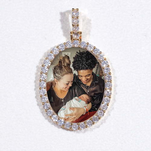 3D Oval Custom Picture Pendant