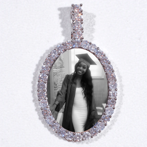 Large 3D Oval Custom Picture Pendant