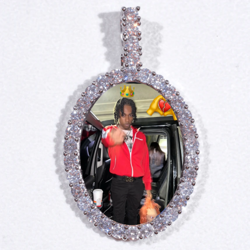 Large 3D Oval Custom Picture Pendant