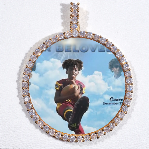 LARGE 3D CIRCLE CUSTOM PICTURE PENDANT