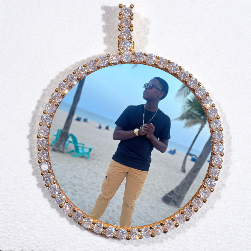 LARGE 3D CIRCLE CUSTOM PICTURE PENDANT