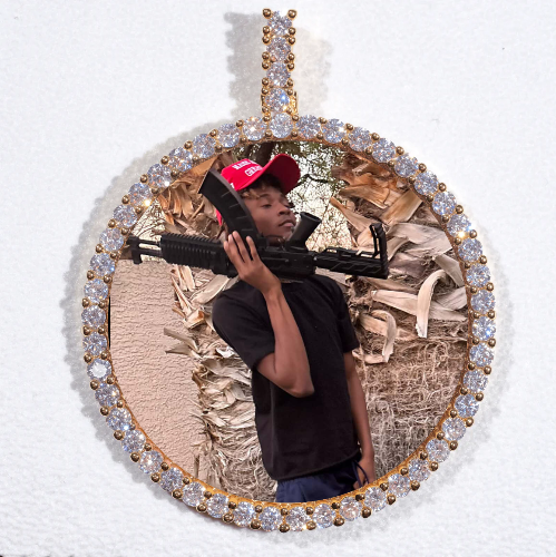 LARGE 3D CIRCLE CUSTOM PICTURE PENDANT