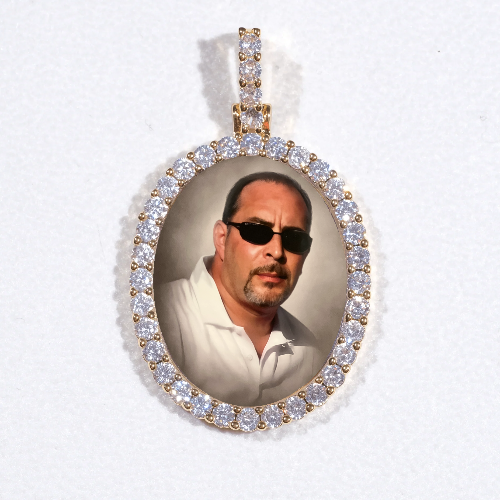 3D Oval Custom Picture Pendant