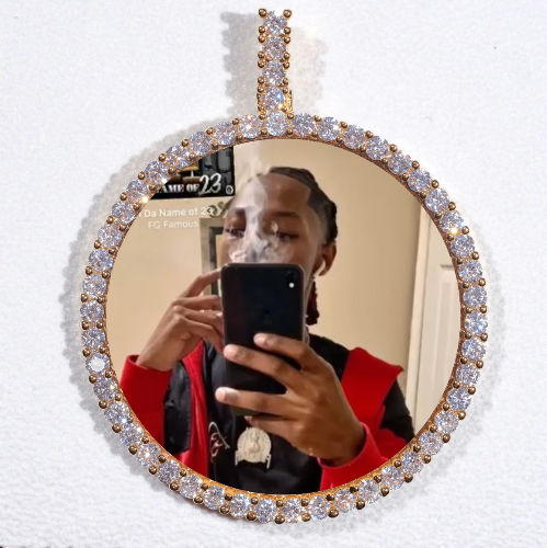 LARGE 3D CIRCLE CUSTOM PICTURE PENDANT