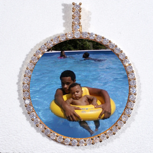 LARGE 3D CIRCLE CUSTOM PICTURE PENDANT