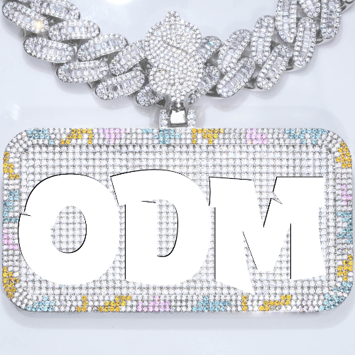 CUSTOM LETTER NECKLACE 3D COLORFUL SQUARE