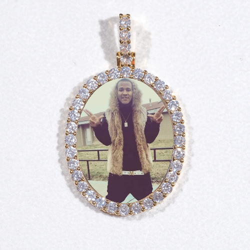 3D Oval Custom Picture Pendant