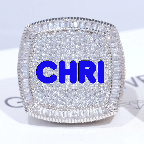 CUSTOM LETTER 3D ICED RING