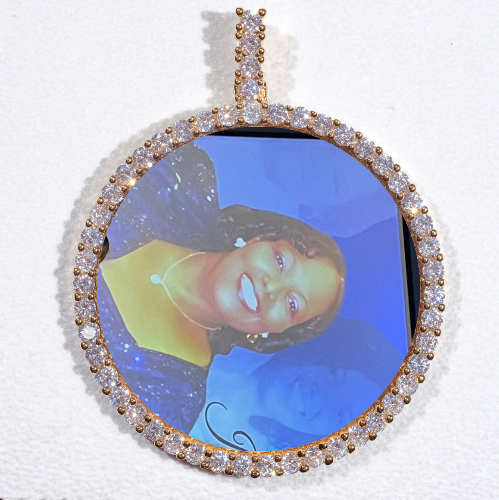 LARGE 3D CIRCLE CUSTOM PICTURE PENDANT