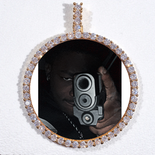LARGE 3D CIRCLE CUSTOM PICTURE PENDANT