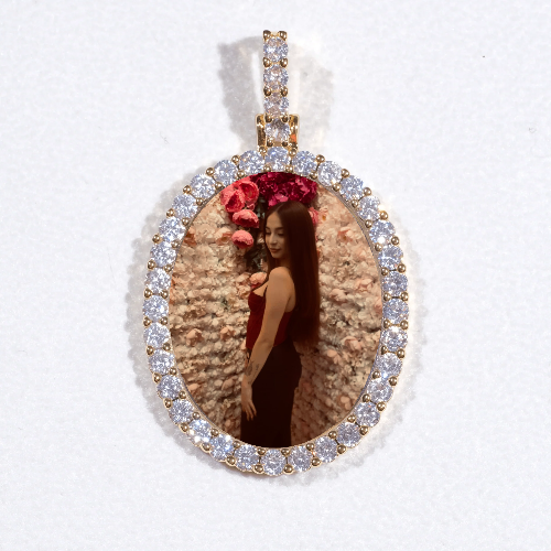 3D Oval Custom Picture Pendant